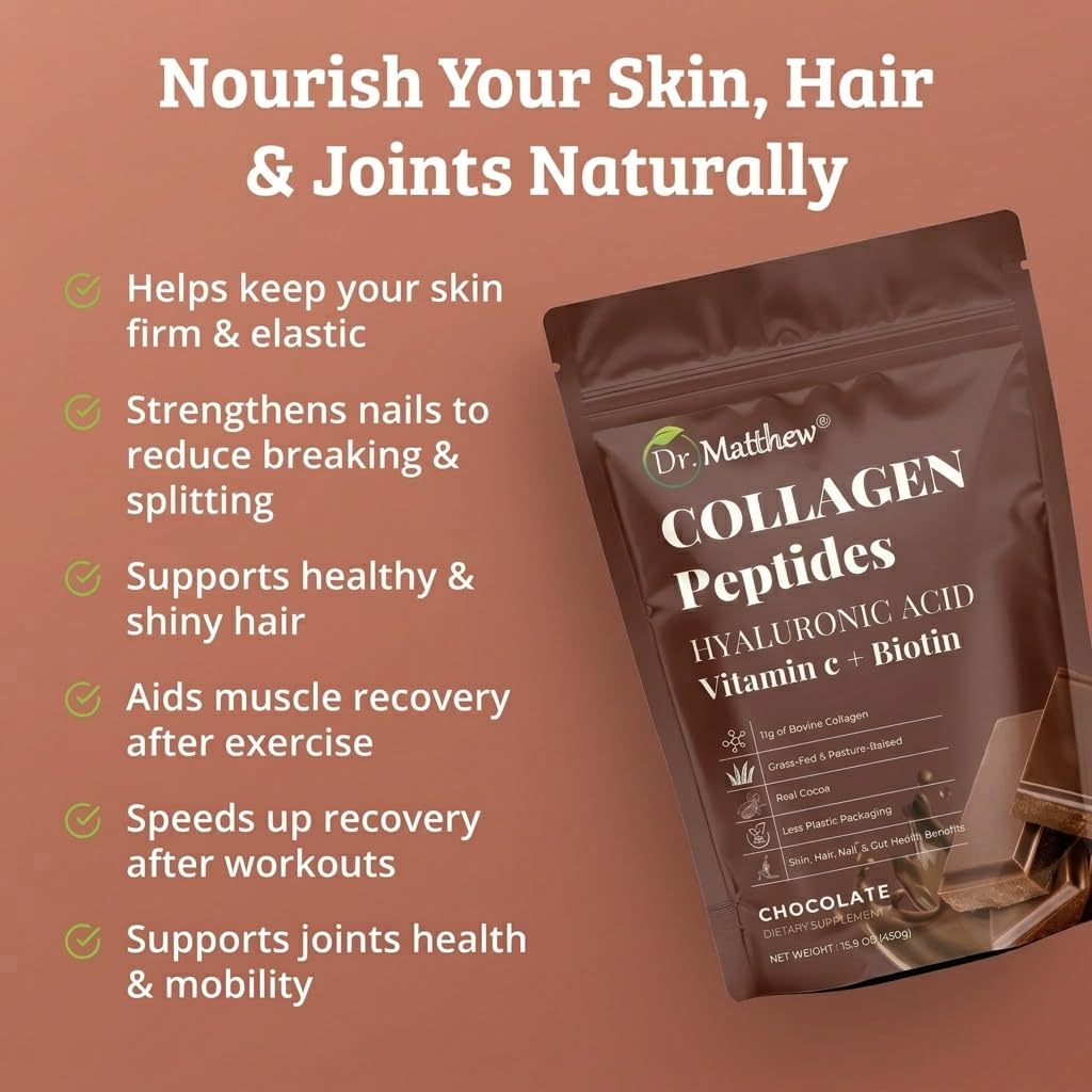 Chocolate Collagen Peptides Powder with Hyaluronic Acid and Vitamin C Q656709