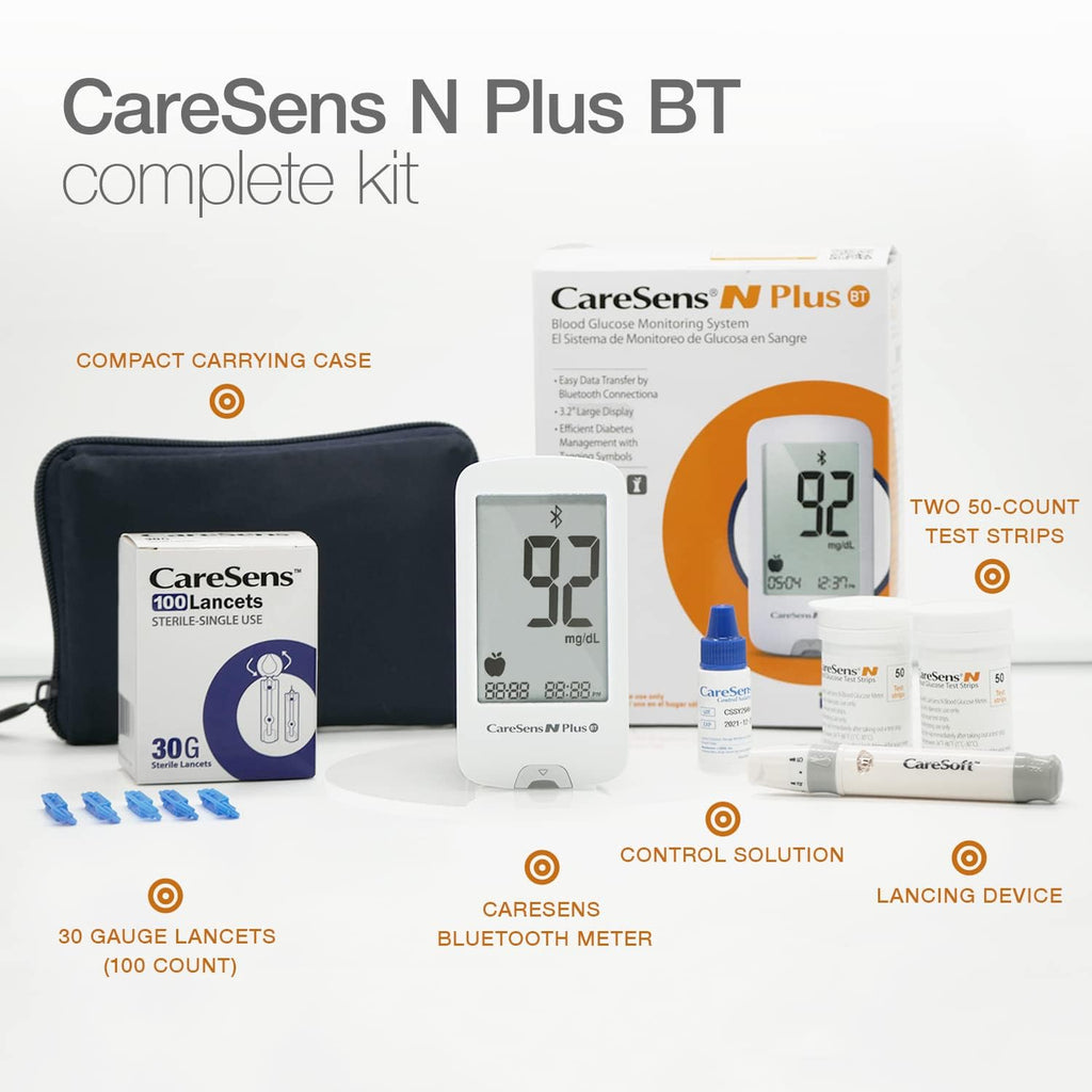 Bluetooth Blood Glucose Monitor Kit with 100 Test Strips and 100 Lancets J9928