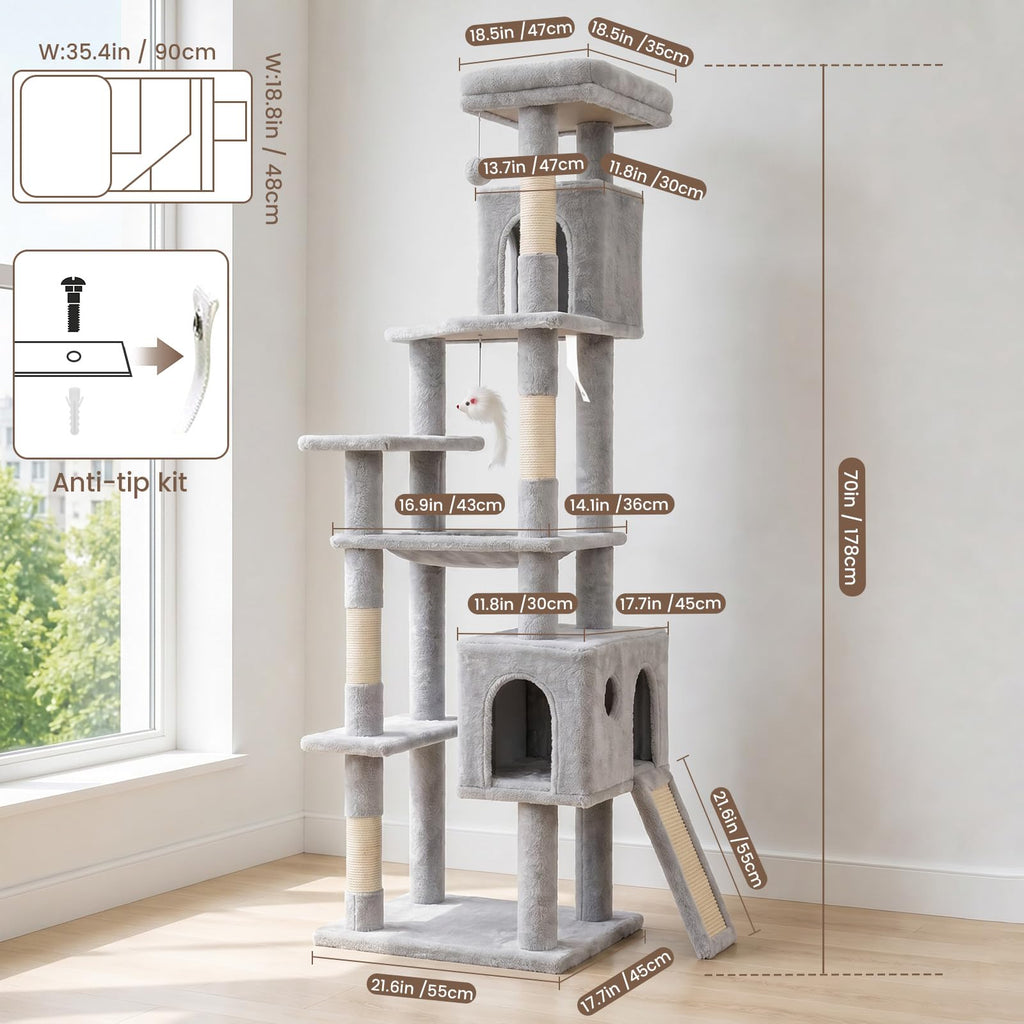 70 Inches Cat Tree with Ladder Z807207