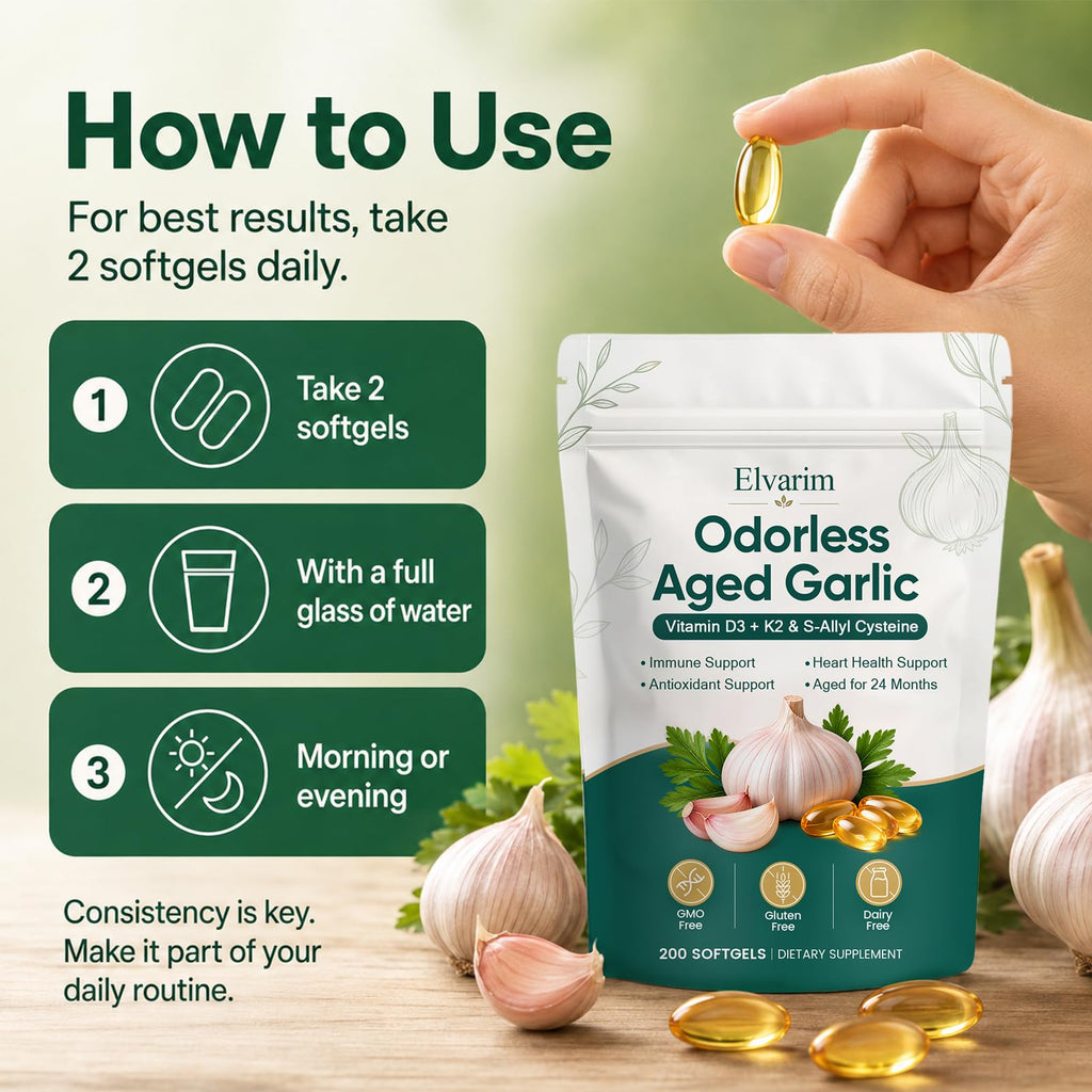 Odorless Garlic Capsules 7500mg 300 Softgels X26513