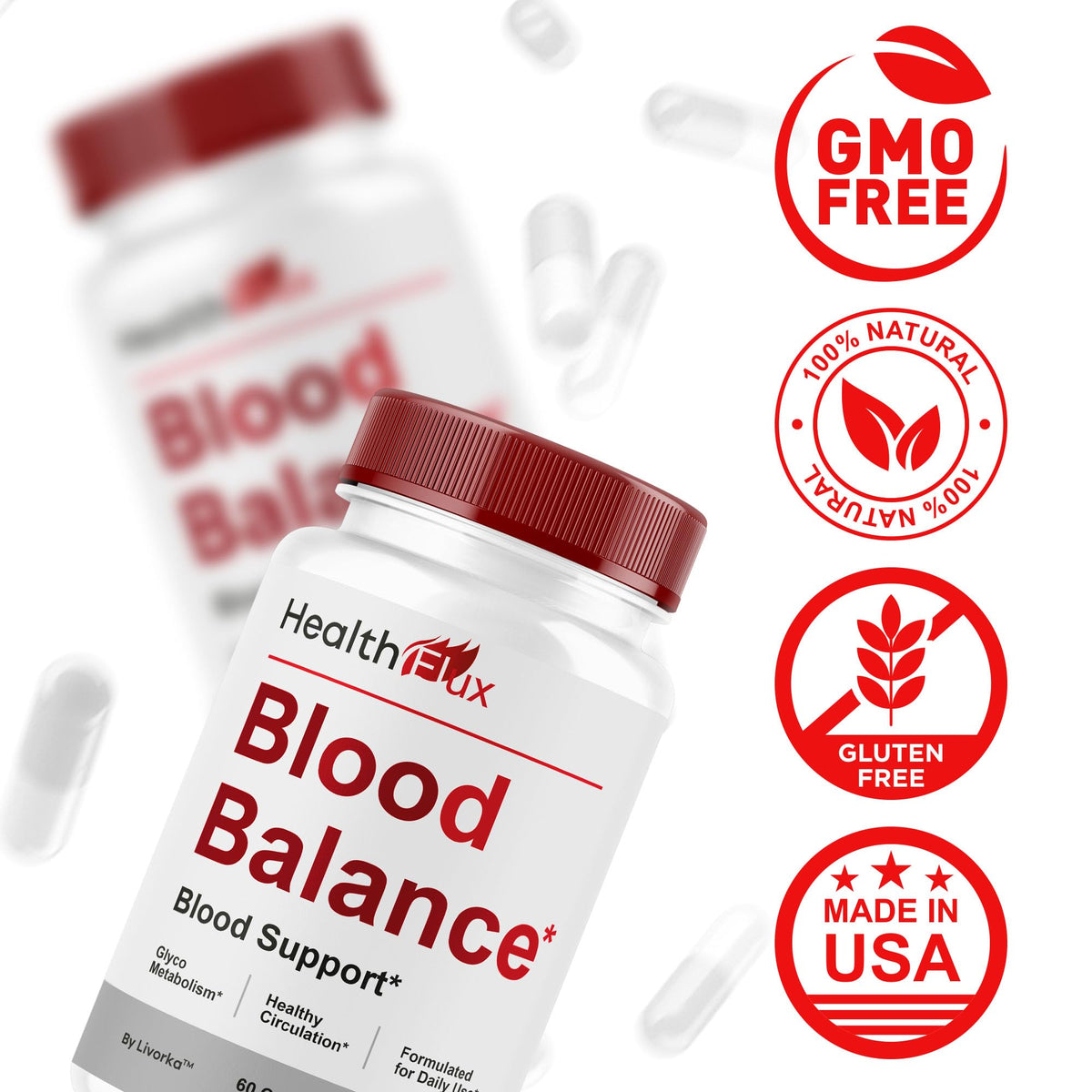 Health Flux Support Supplement Capsules 180 Capsules Q137