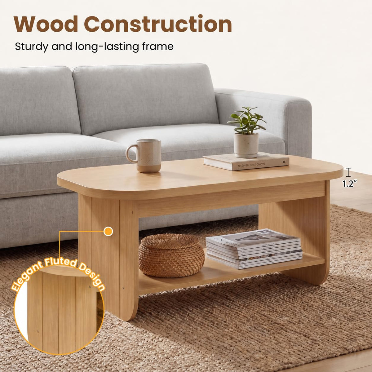 47” Oval Coffee Table L396