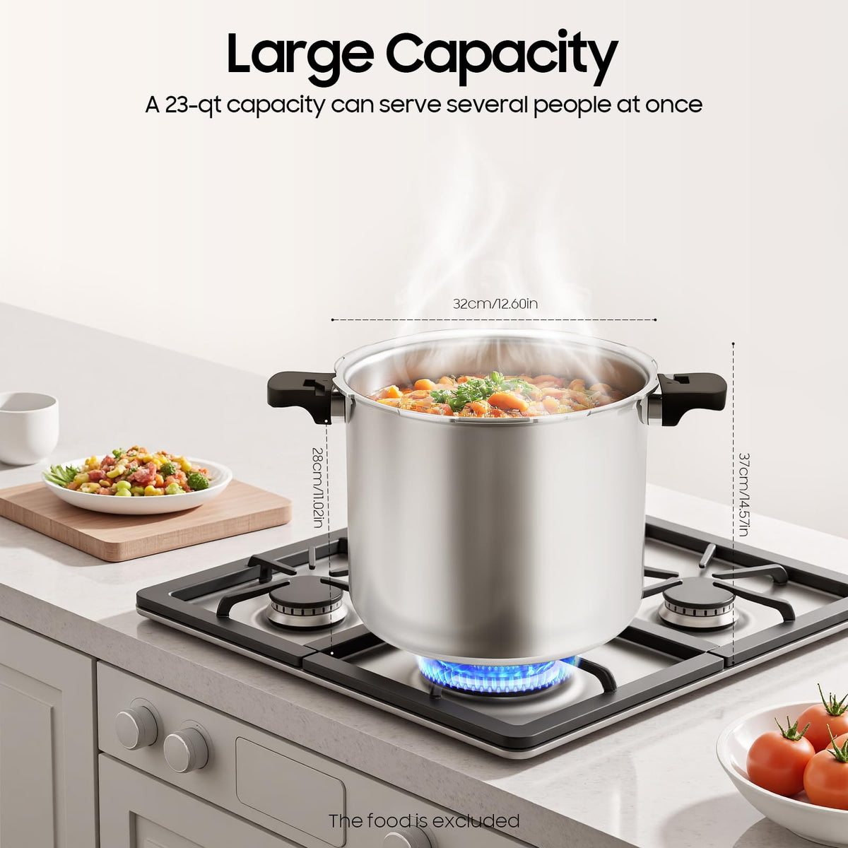 23 Quart Aluminum Pressure Cooker with Pressure Gauge & Release Valve T7954