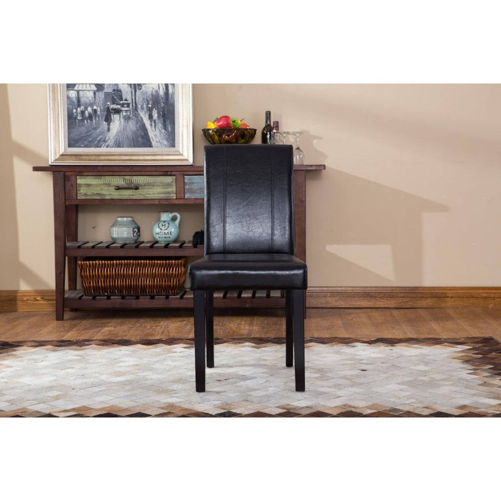 Solid Wood Leatherette Parson Chair Set of 2 A919