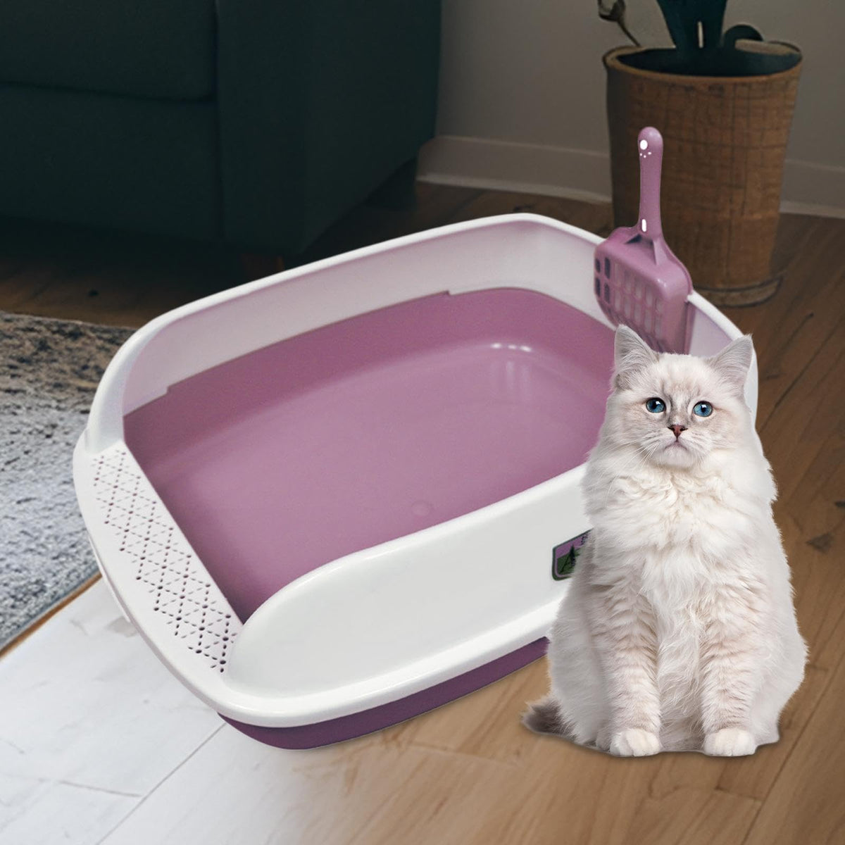 Pink High Sided Cat Litter Box P784