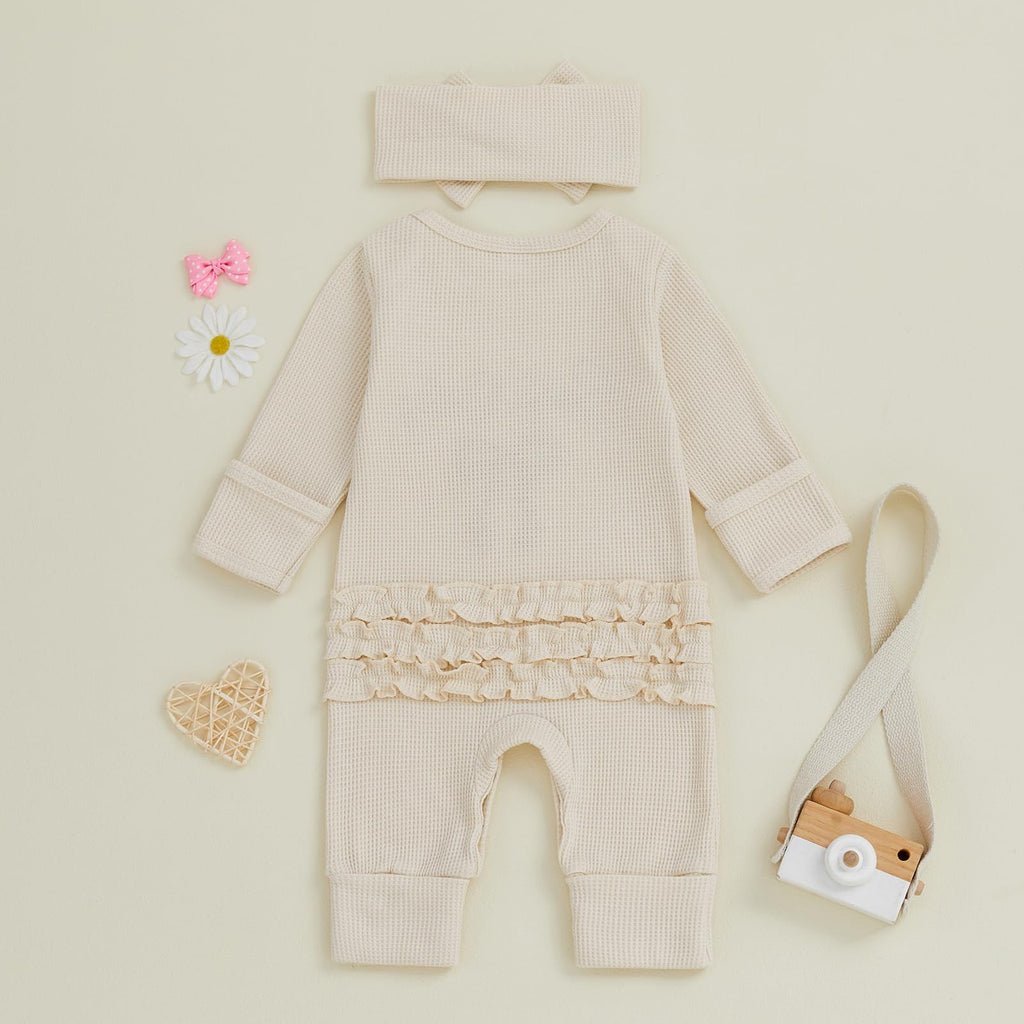 My First Christmas Baby Girl Onesie Long Sleeve Romper Headband T402
