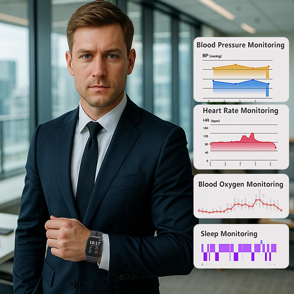 Blood Pressure Monitor Watch with Heart Rate, Blood Oxygen, Sleep Monitoring Y5065