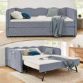 Blue Gingham Twin Daybed with Pop Up Trundle K607