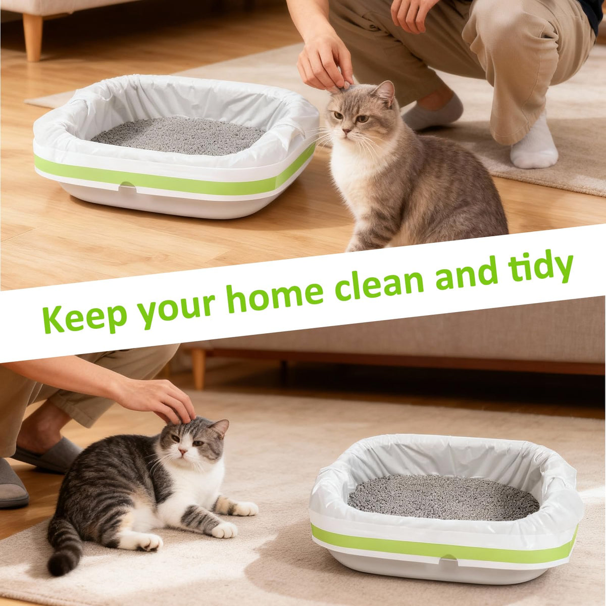 84PCS Sifting Cat Litter Box Liners with Holes, 31 x 18 Inch K343191