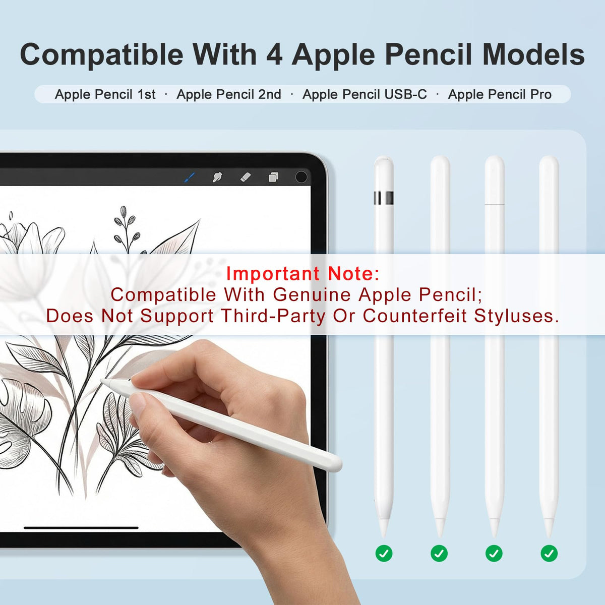 6 Pack White Pencil Tips for Apple Pencil G3063
