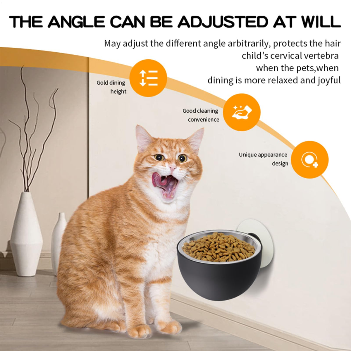 Wall Mounted Pet Bowls Dishwasher Safe Q8524