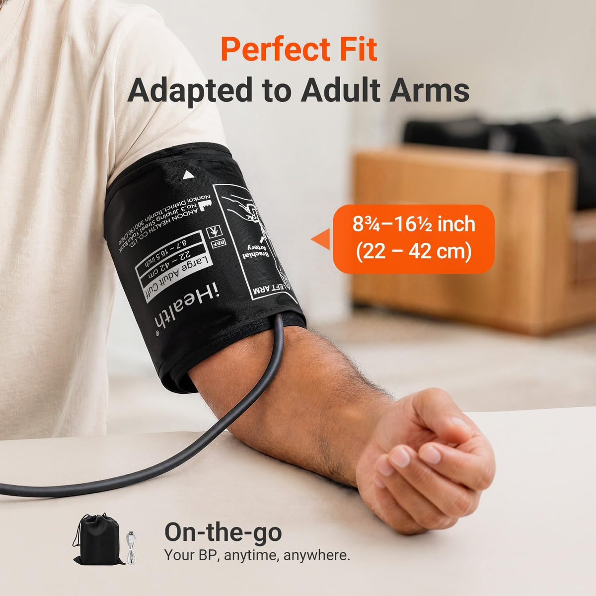 Bluetooth Upper Arm Blood Pressure Monitor with Large Cuff X932