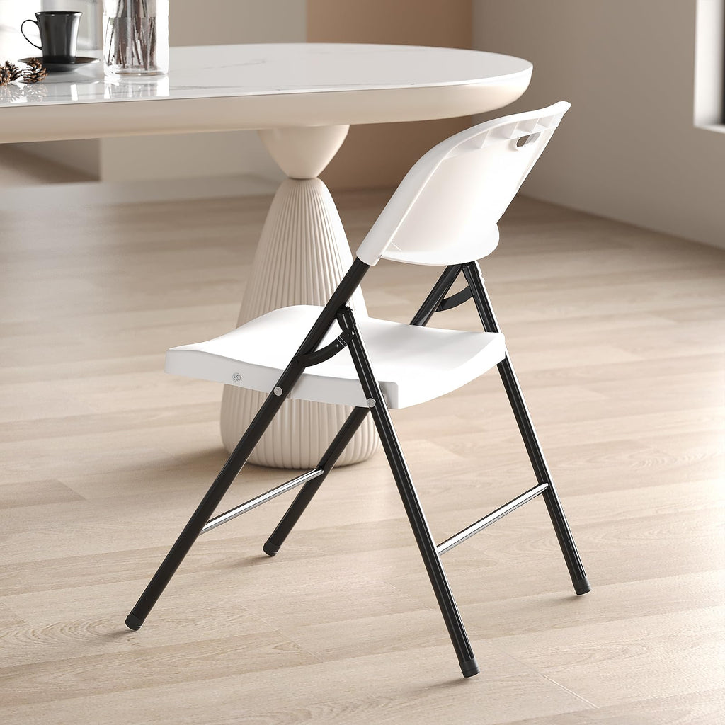Heavy Duty Plastic Folding Chair with Reinforced Steel Frame Q7424