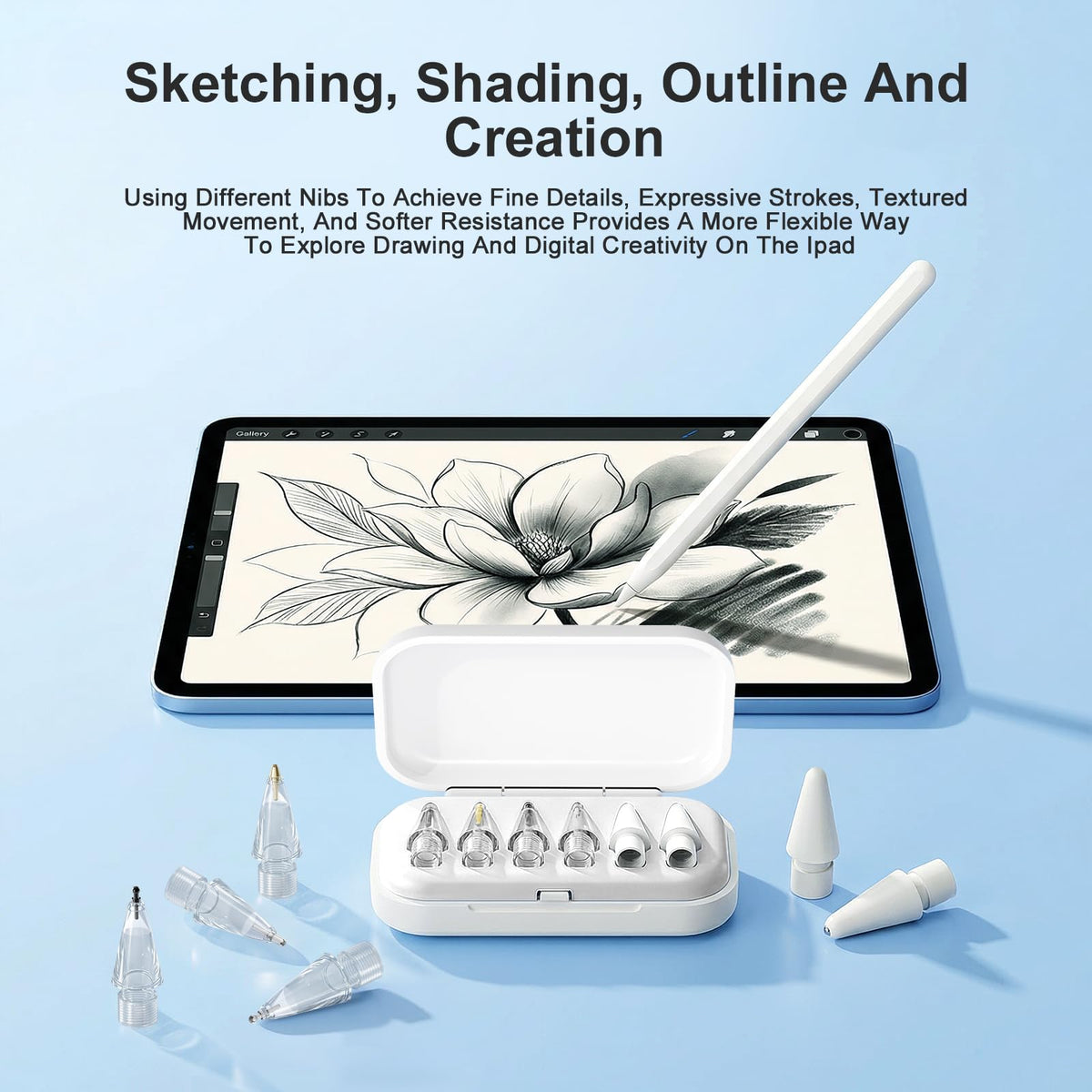 6 Pack White Pencil Tips for Apple Pencil G3063