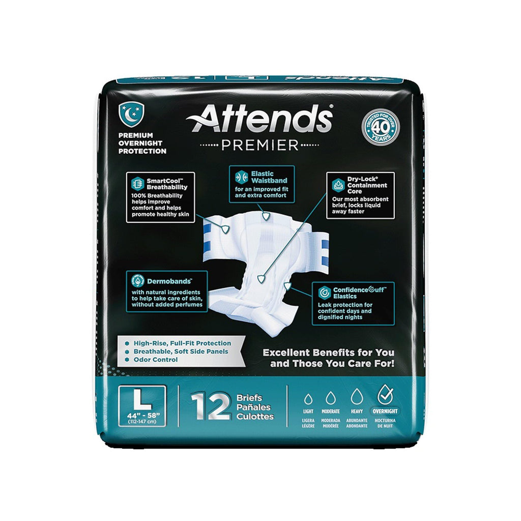 Large Disposable Adult Briefs with Tabs, 12 Ct H662833