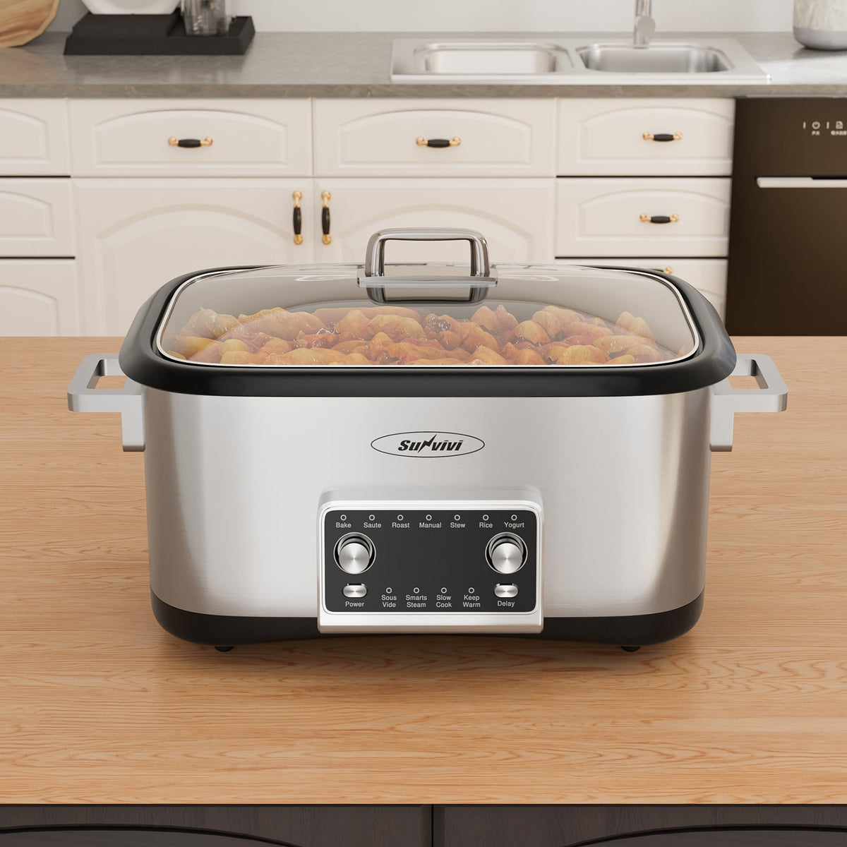 8 Quart Programmable Slow Cooker with Non-stick Pot I20826