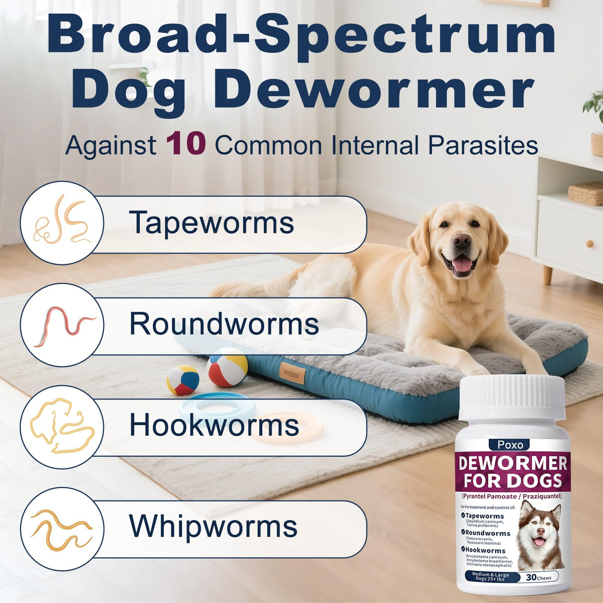 7-Way Dewormer for Dogs, 30 Tablets O15957