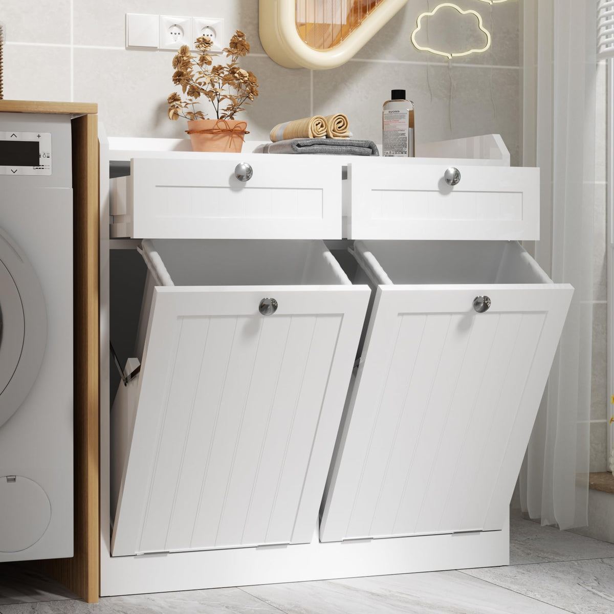 8 Gallon Double Tilt Out Trash Can Cabinet K6113