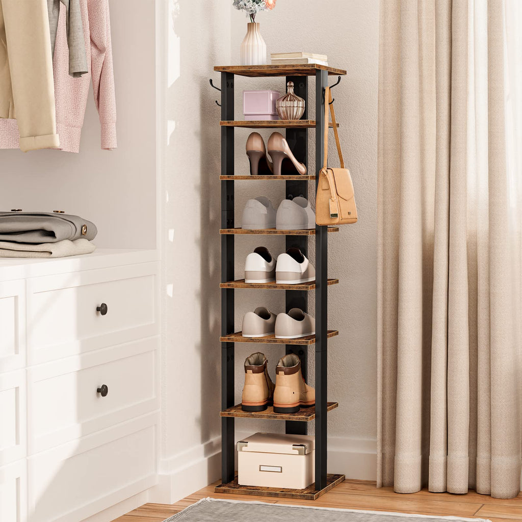 8 Tiers Vertical Wooden Shoe Rack Y516494