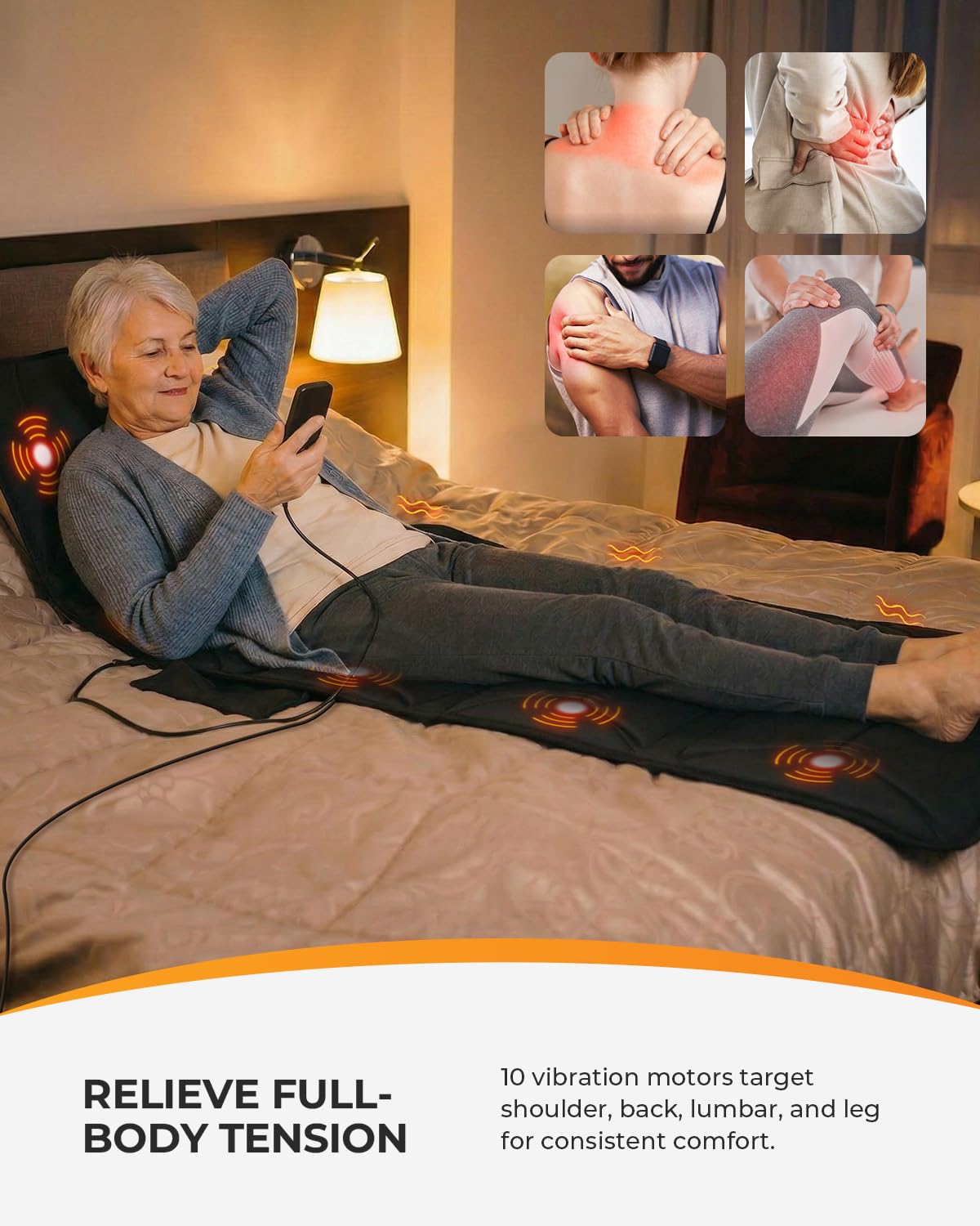 Full Body Massage Mat with Heat and Vibration H839698