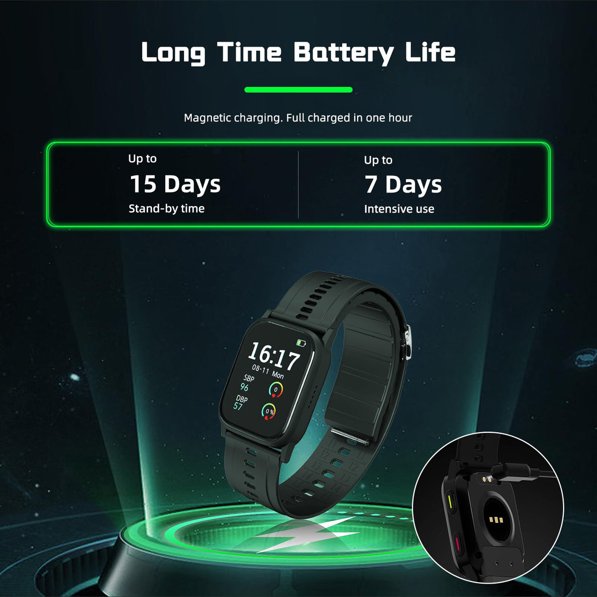 Blood Pressure Monitor Watch with Heart Rate, Blood Oxygen, Sleep Monitoring Y5065