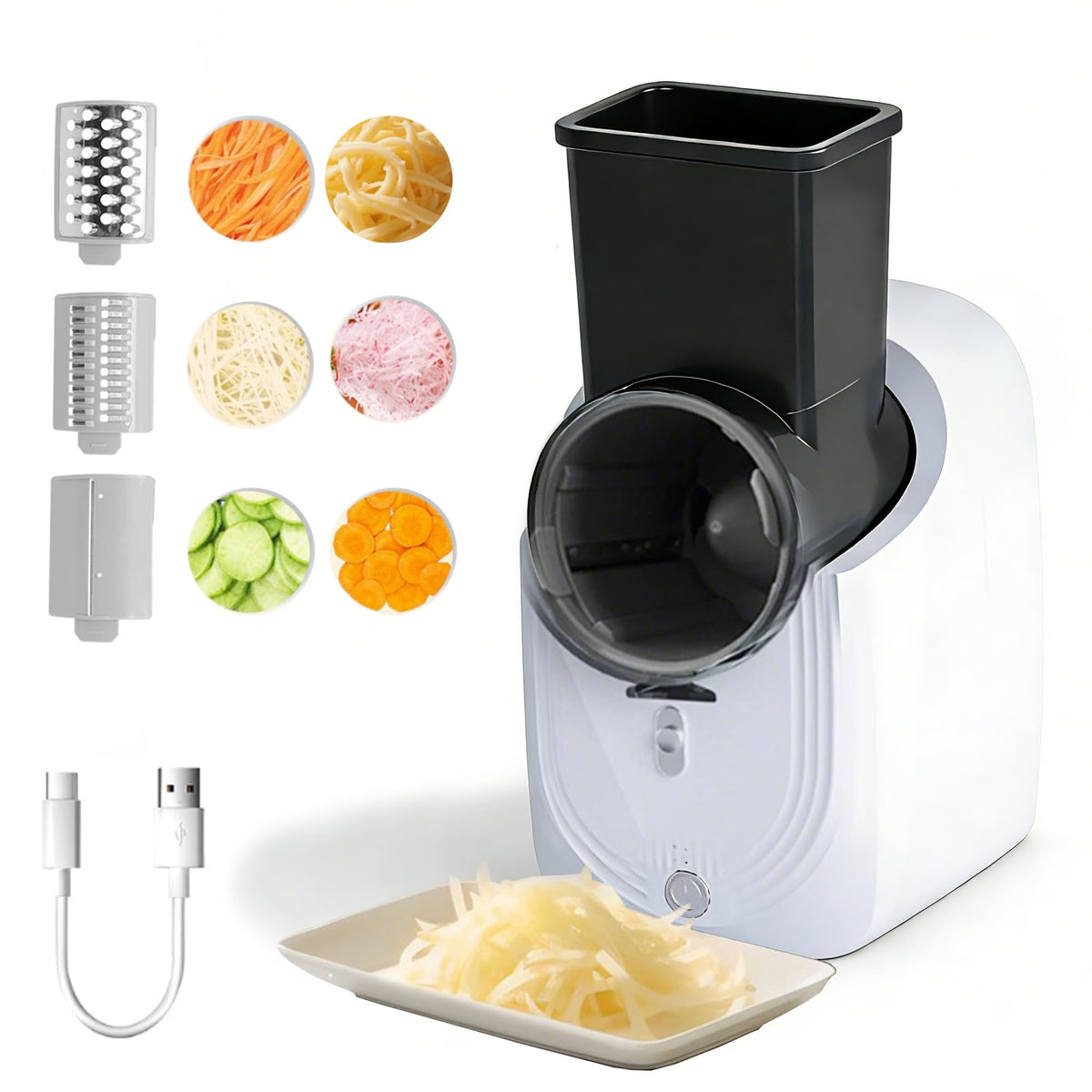 Cordless Electric Vegetable Slicer Chopper & Cheese Grater T8152