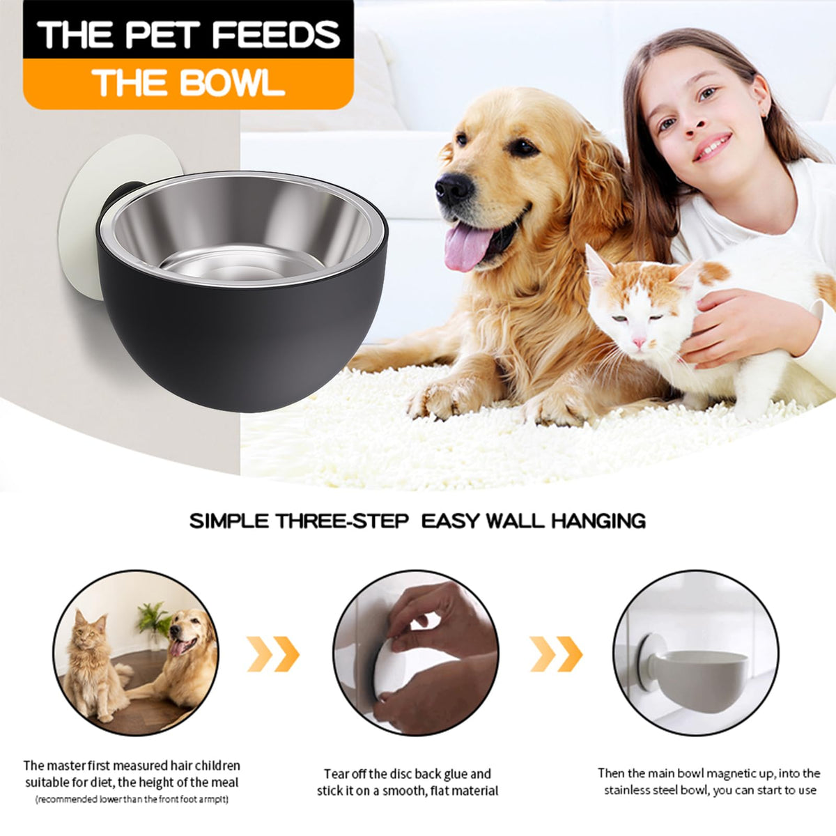 Wall Mounted Pet Bowls Dishwasher Safe Q8524