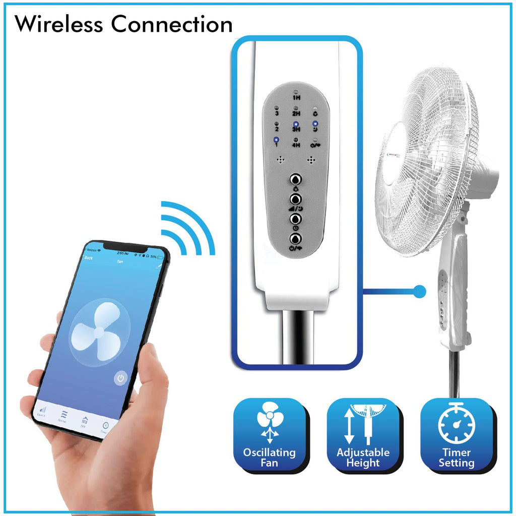 16” WIFI Enabled Oscillating Pedestal Fan A9430