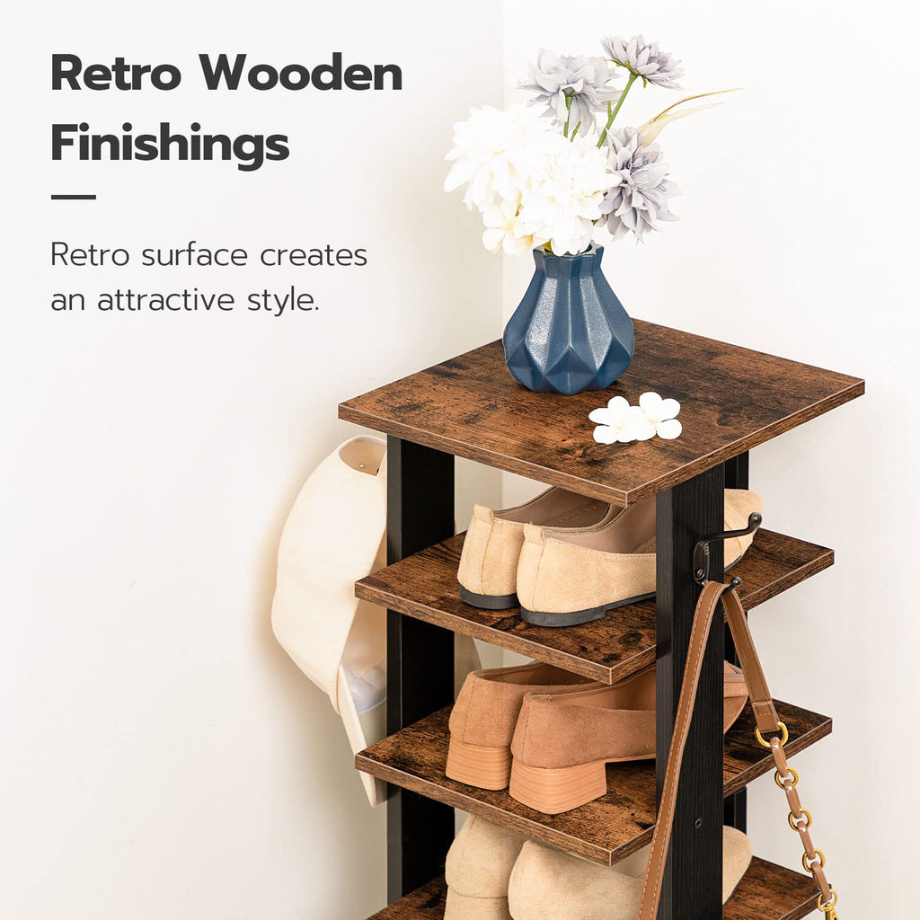 8 Tiers Vertical Wooden Shoe Rack Y516494
