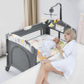 5-in-1 Convertible Baby Crib Bassinet Playpen F876391