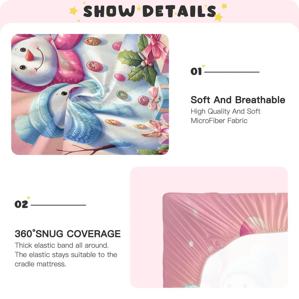 Christmas Snowmen Crib Sheet 52" x 28" Y559