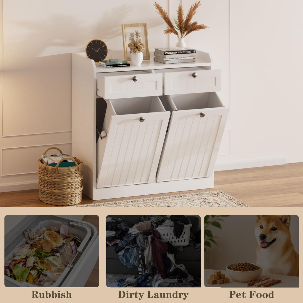 8 Gallon Double Tilt Out Trash Can Cabinet K6113