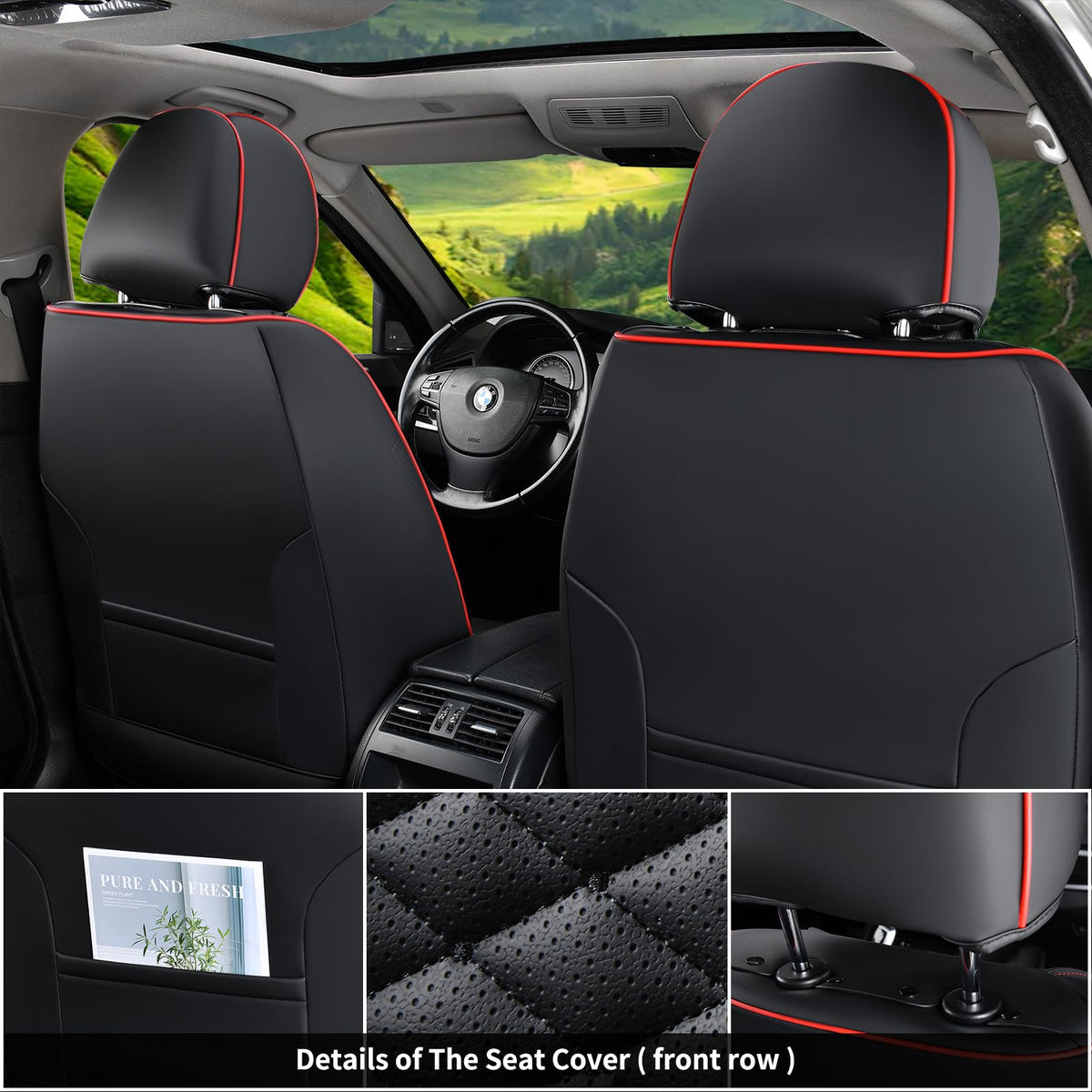 Waterproof Nappa Leather 5 Seats Car Seat Covers X649