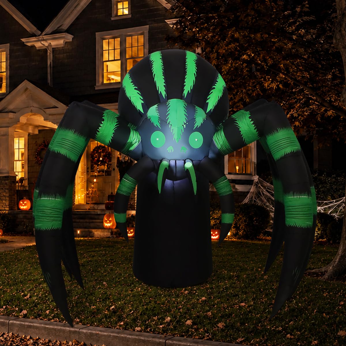 7 FT Inflatable Spider Outdoor Decoration with LED Lights X4217