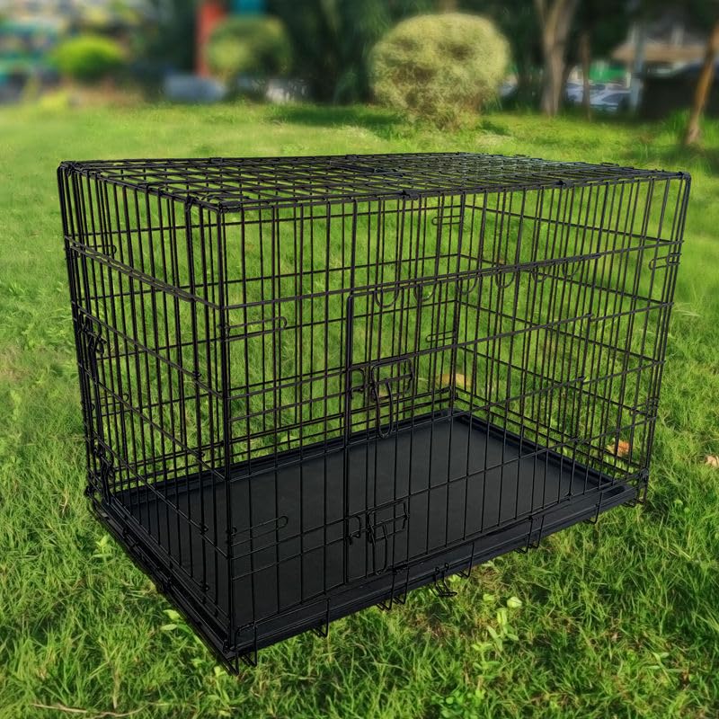 42-Inch Folding Metal Dog Crate with Divider and Tray K206768