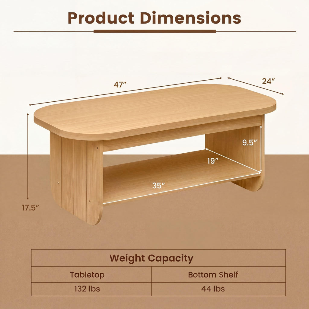 47” Oval Coffee Table L396