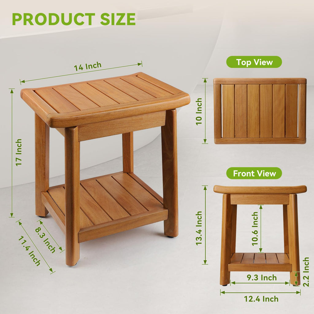 Waterproof Wooden Teak Shower Bench V447