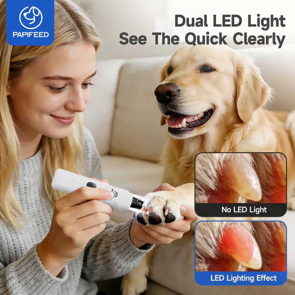 Ultra Quiet 3-Speed Rechargeable Dog Nail Grinder with LED Light Z456