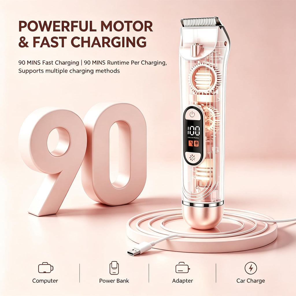 Waterproof Rechargeable Electric Razor with 2 Heads E121507
