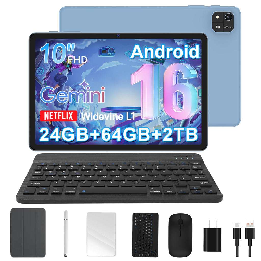 10 Inch Octa-Core Tablet with Keyboard Case Mouse Stylus W547463