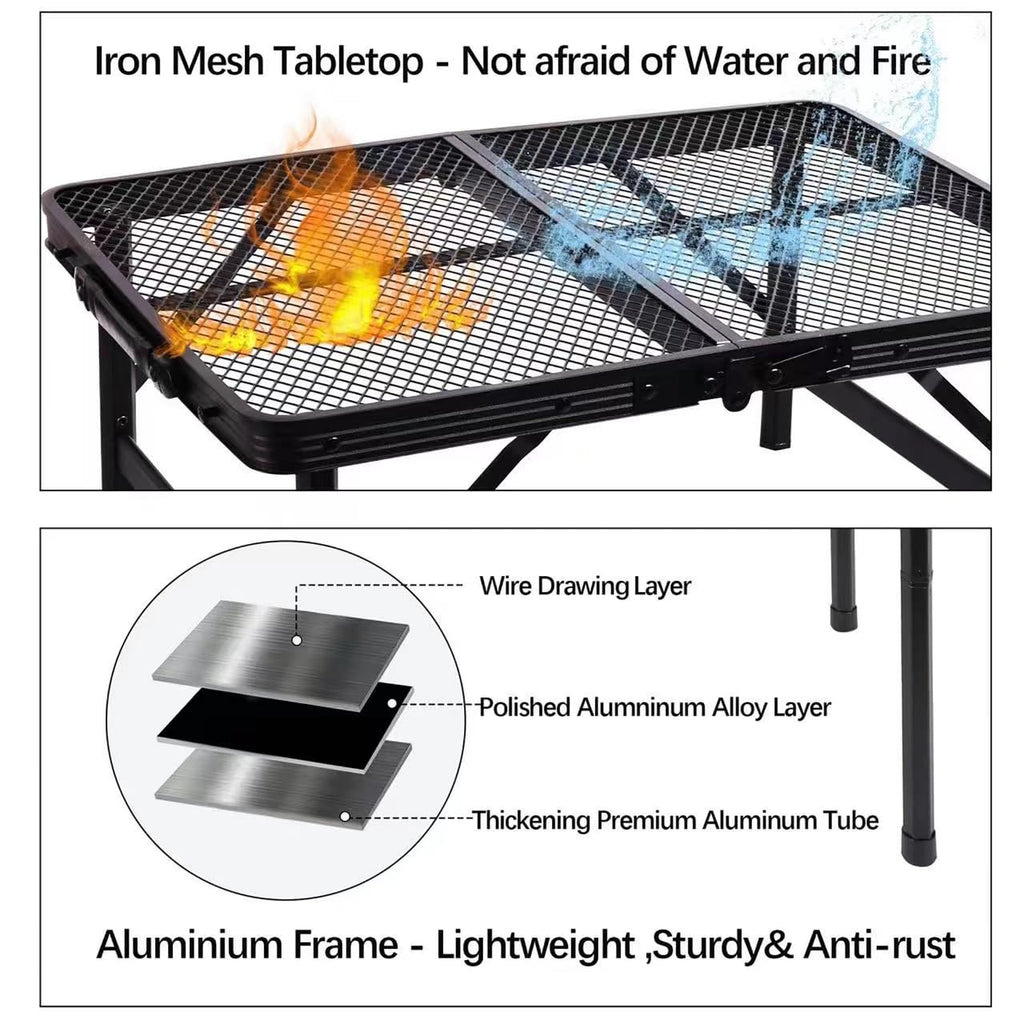 Portable Small Folding Metal Camping Table 23” x 15” A570587
