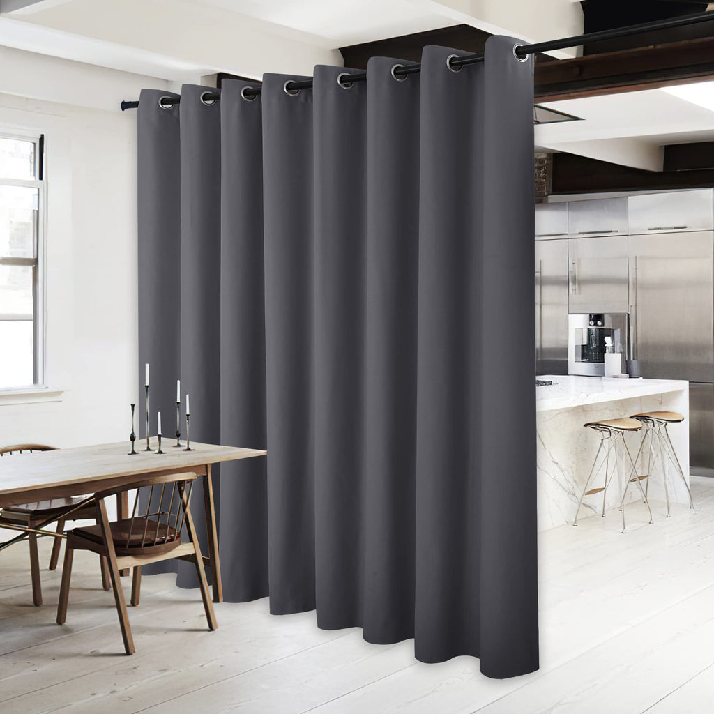 Grey 120 by 84 Inch Blackout Curtain Panel D622