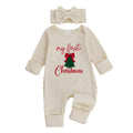 My First Christmas Baby Girl Onesie Long Sleeve Romper Headband T402
