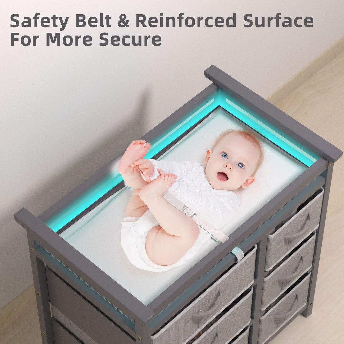Baby Changing Table with 6 Drawers Storage Station I478788