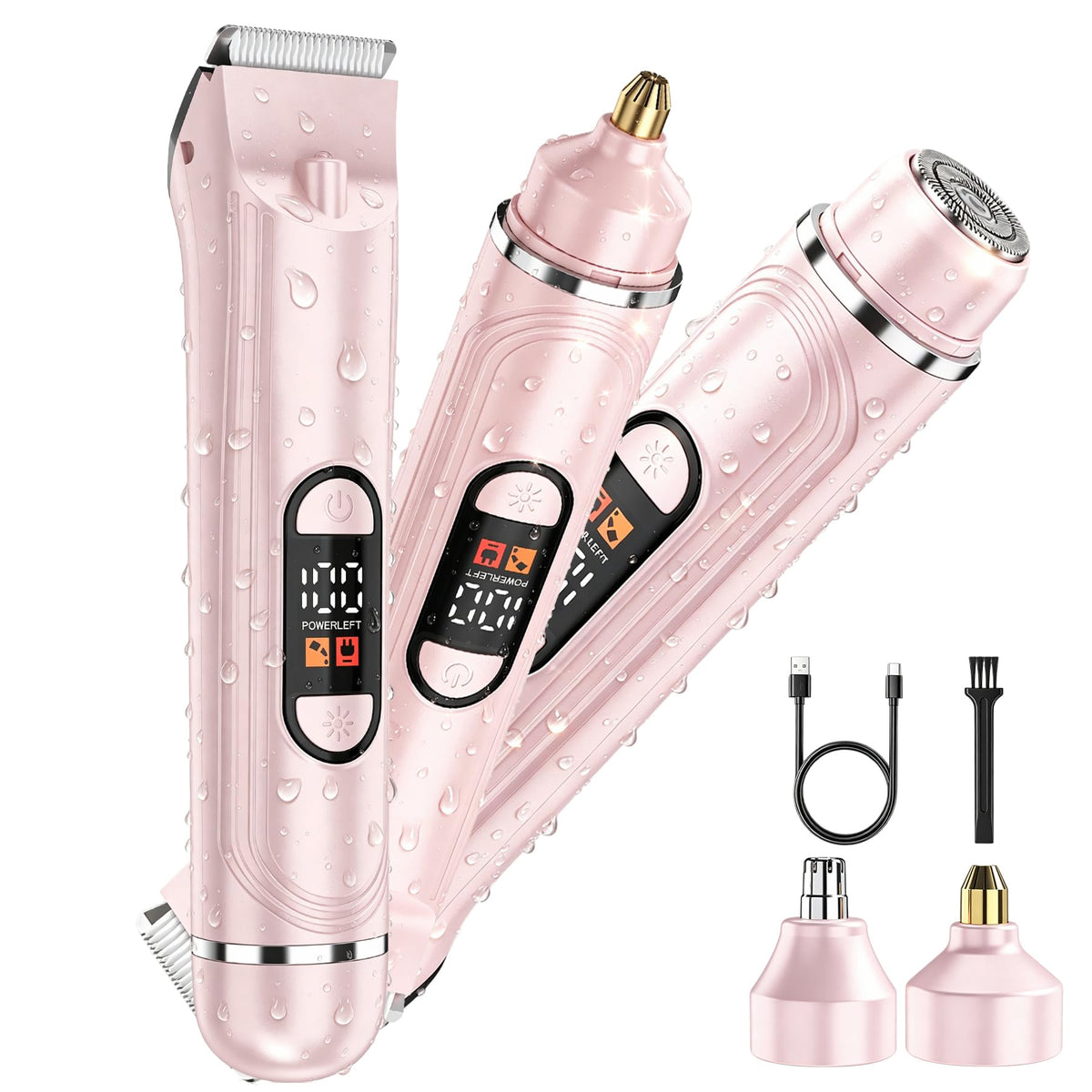 Waterproof Rechargeable Electric Razor with 2 Heads E121507