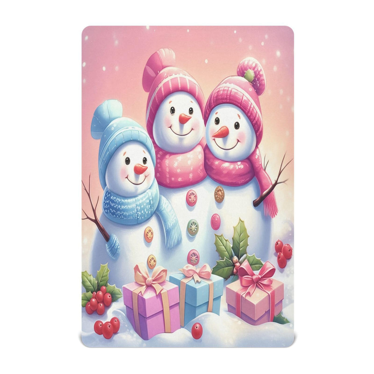 Christmas Snowmen Crib Sheet 52" x 28" Y559