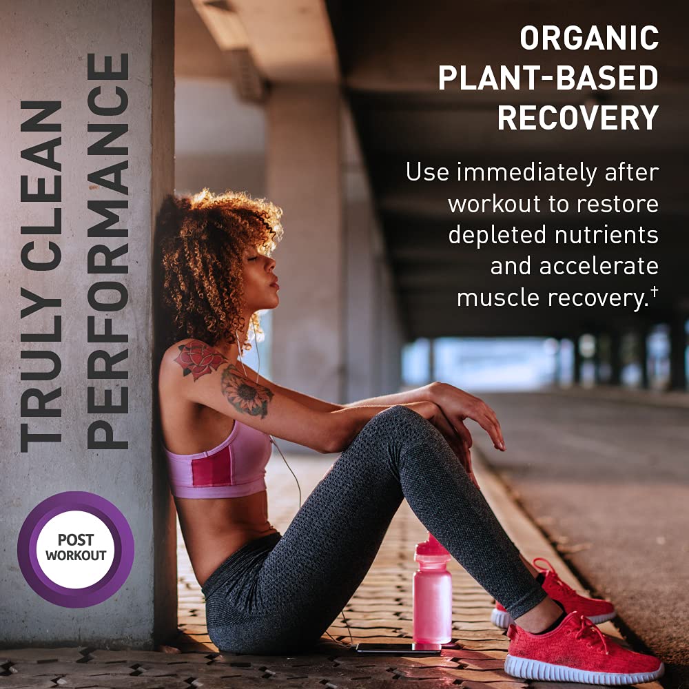 Organic Plant-Based Post Workout Recovery Powder & Pre Workout Energy Powder Bundle G258