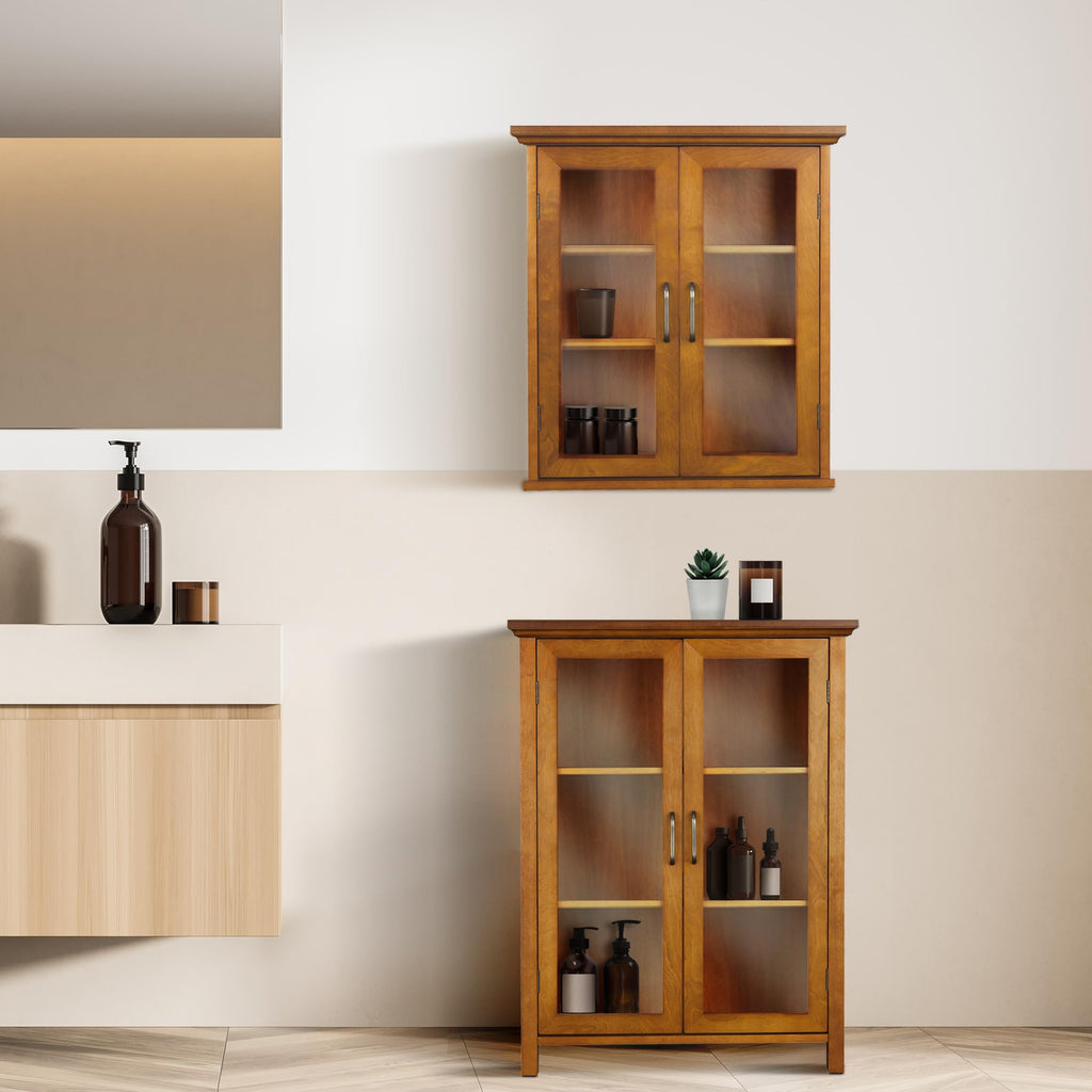 Wooden Over The Toilet Bathroom Medicine Cabinet with 2 Adjustable Shelves R1934