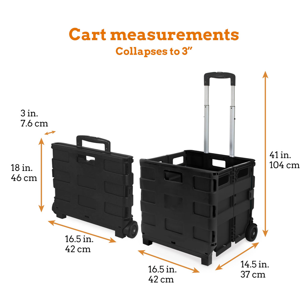 Collapsible 2 Wheel Utility Cart with Telescopic Handle, Black Q790253