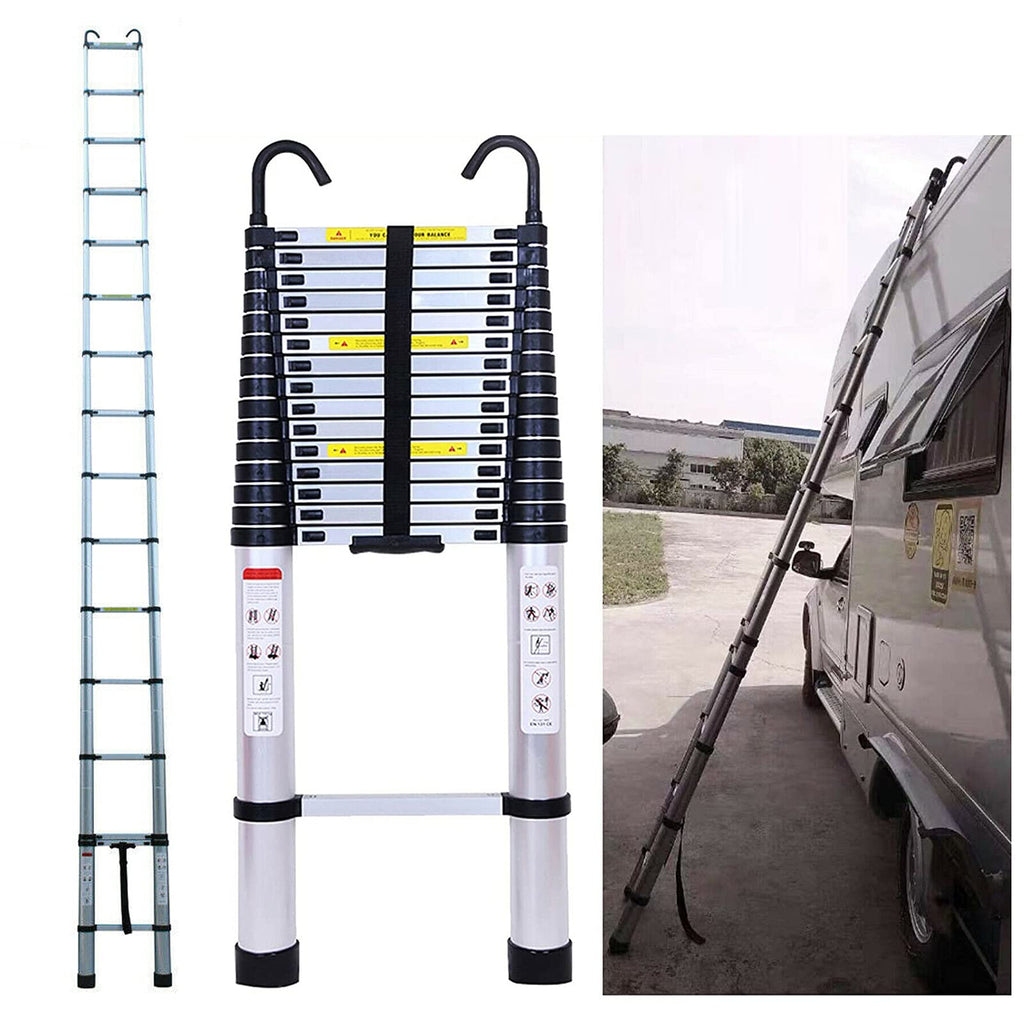 20.34 ft Aluminum Telescopic Extension Ladder 330lbs X599017